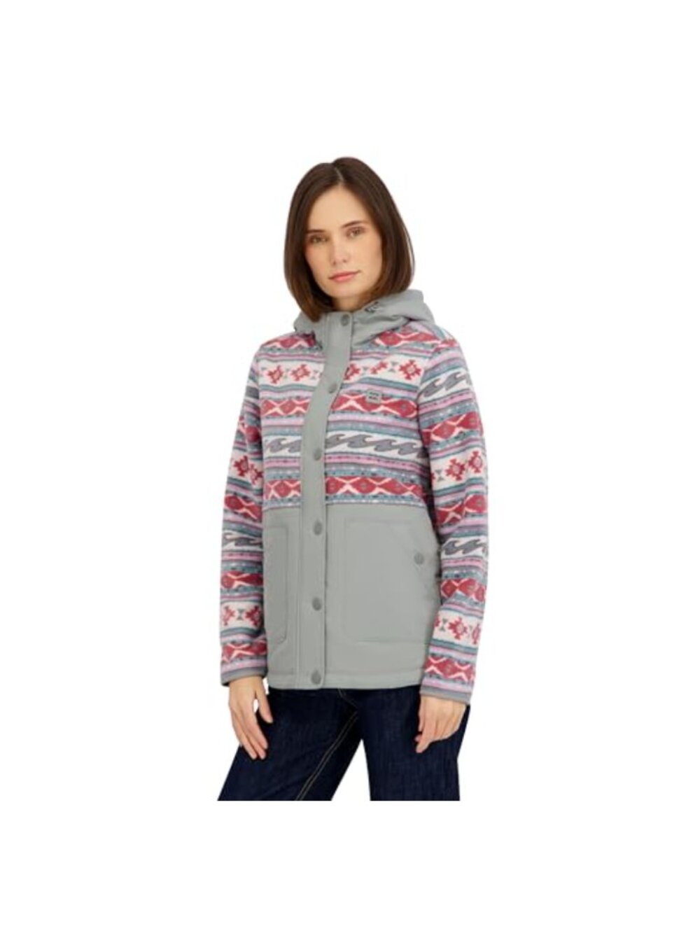 Sherpa Bonded Polar Fleece Quilted Tech Jacket Long Sleeve